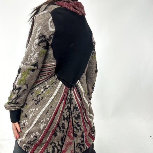 Tricot Chic 90s knit Italian print cardigan with front buttons - Picture 2 of 7